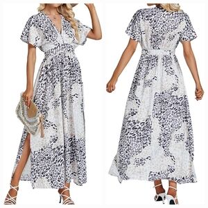 Lyaner deep v neck maxi dress